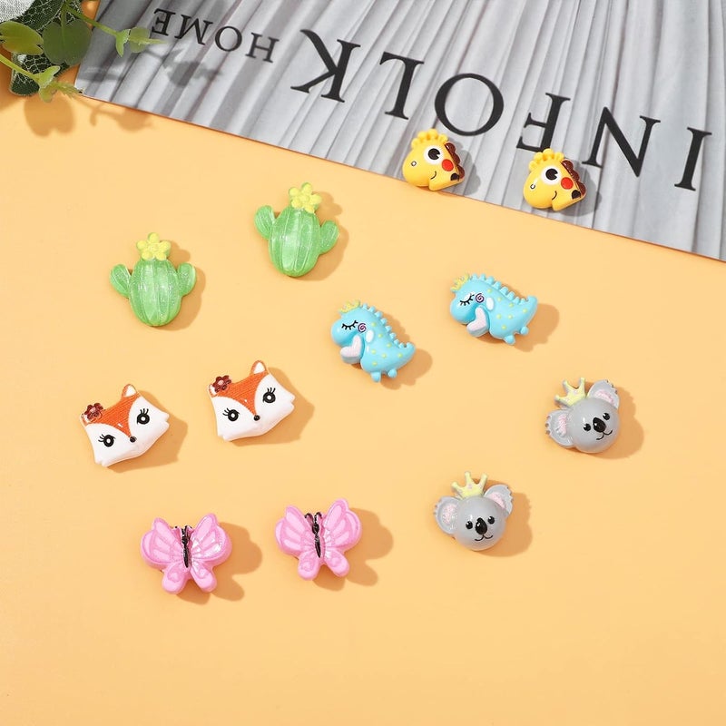 NEWITIN 30 Pairs Magnetic Stud Earrings for Girls Clip on Earring Hypoallergenic Magnet Studs Non Piercing Girls Earring Cute Magnetic Earrings for Kids Women - Image 4